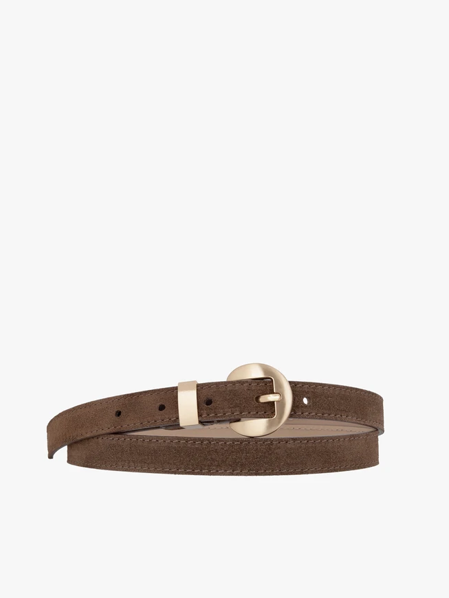 Light brown suede leather belt