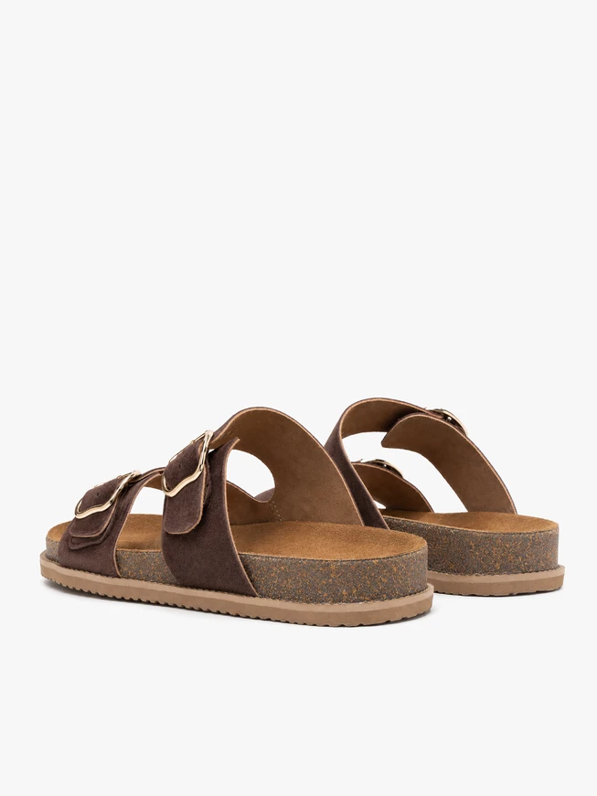 Kastanienbraune Flip-Flops mit zwei Riemen