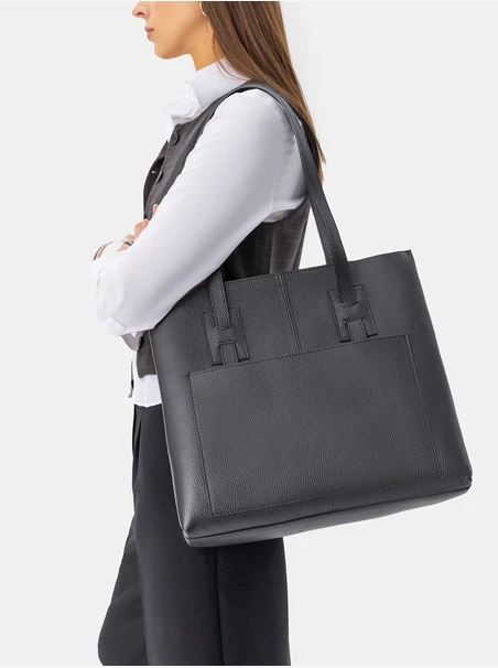 Schwarze große Shopper-Tasche