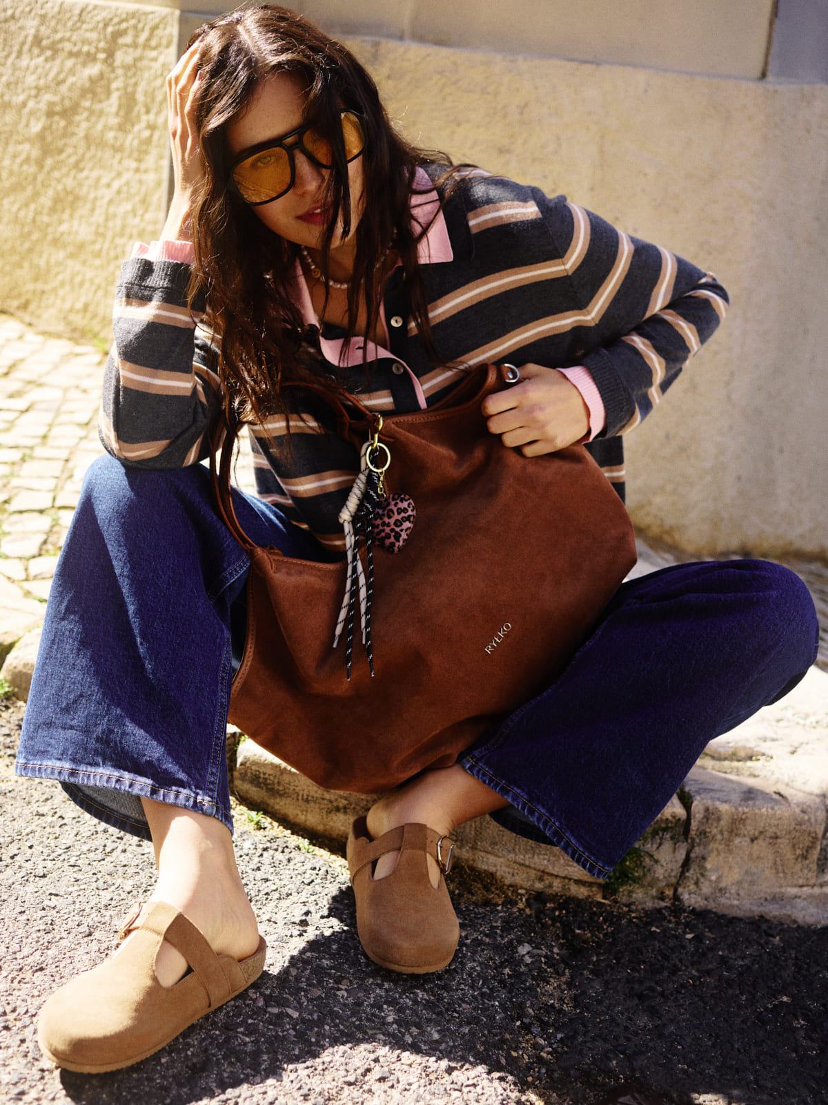 Ruda torebka damska typu shopper z linii Ryłko
