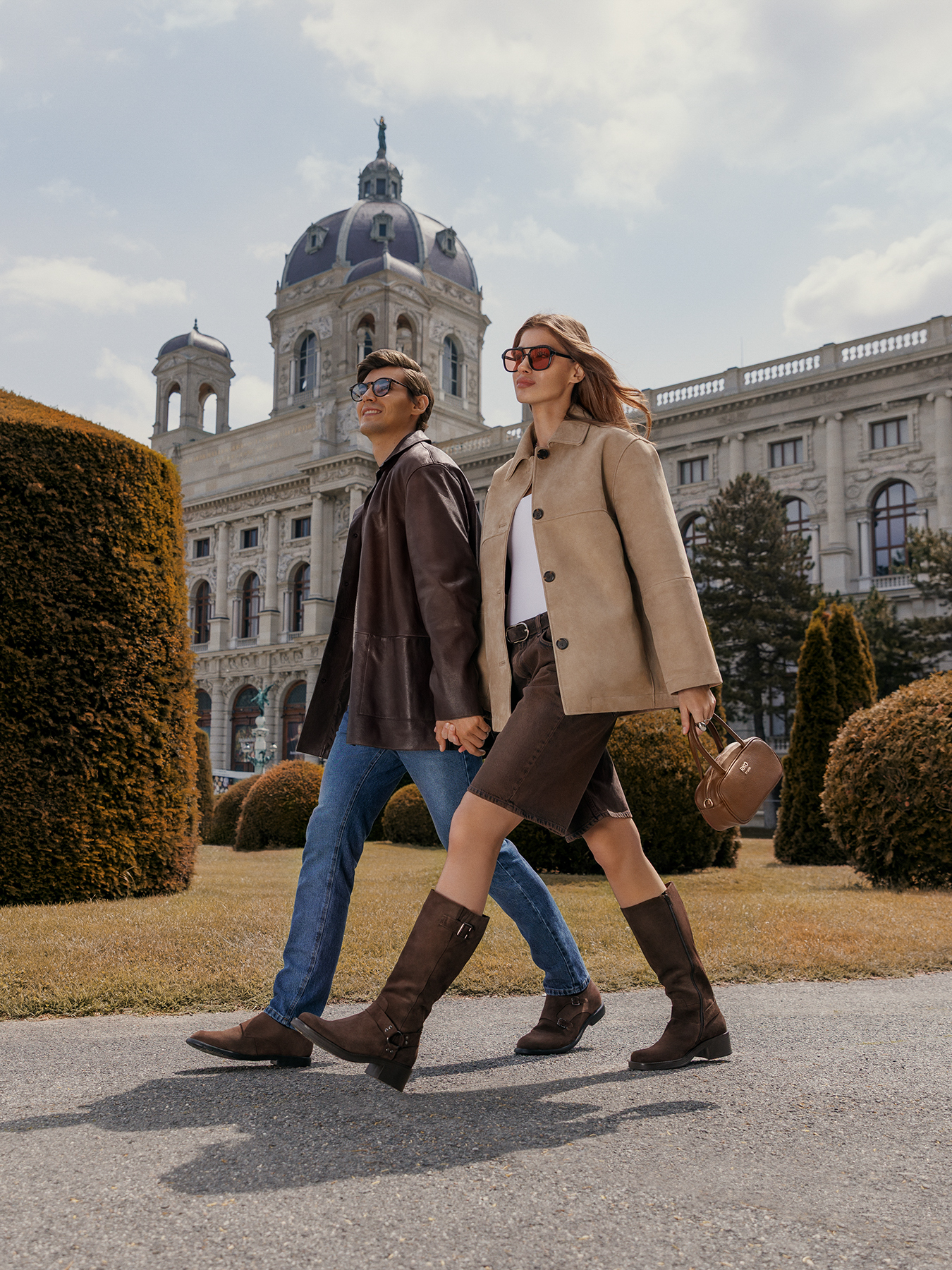 Brązowe kozaki biker boots RKO – detal podeszwy